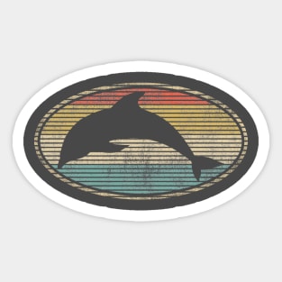 Dolphin Lovers, Funny Vintage Animal Lovers Design Sticker